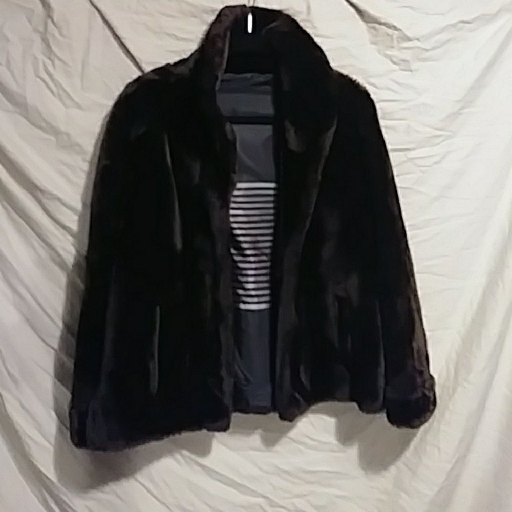 Brown faux fur winter jacket